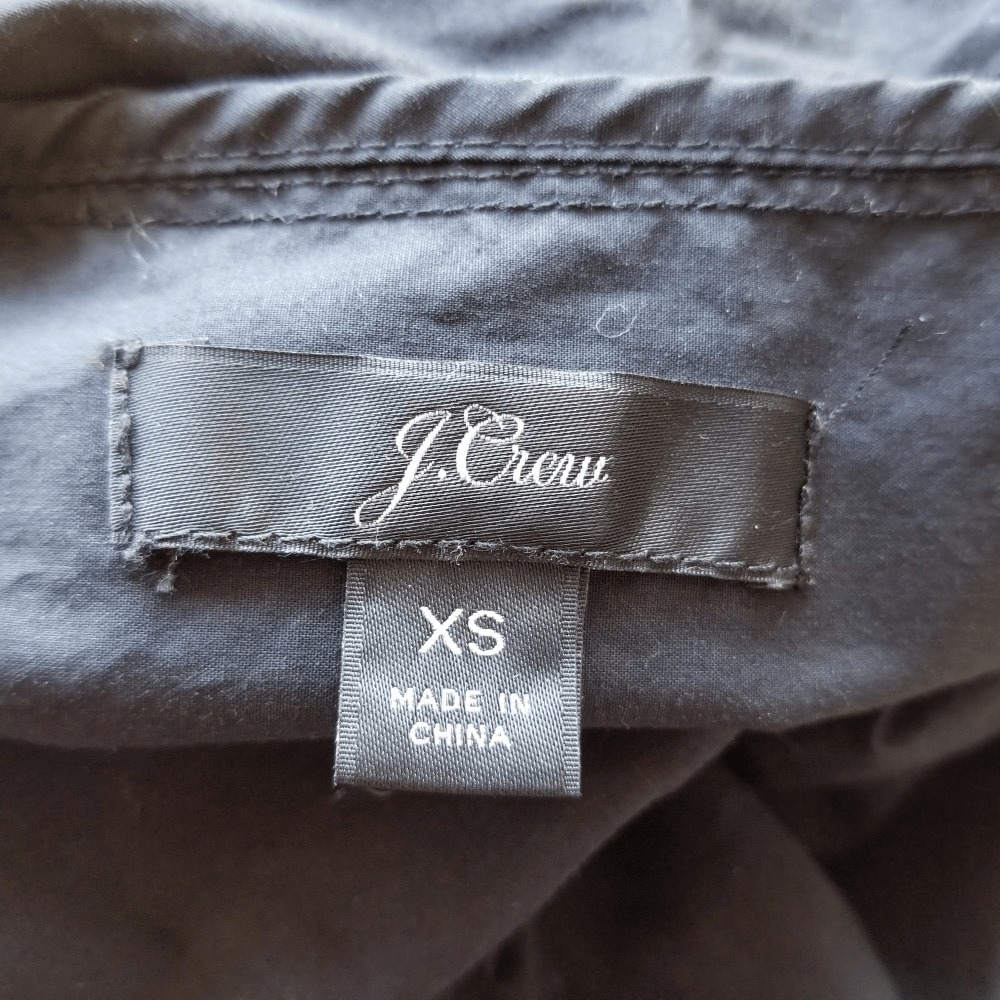 J Crew Cotton Tie Neck Top Long Sleeve Blouse XS - Picture 7 of 8